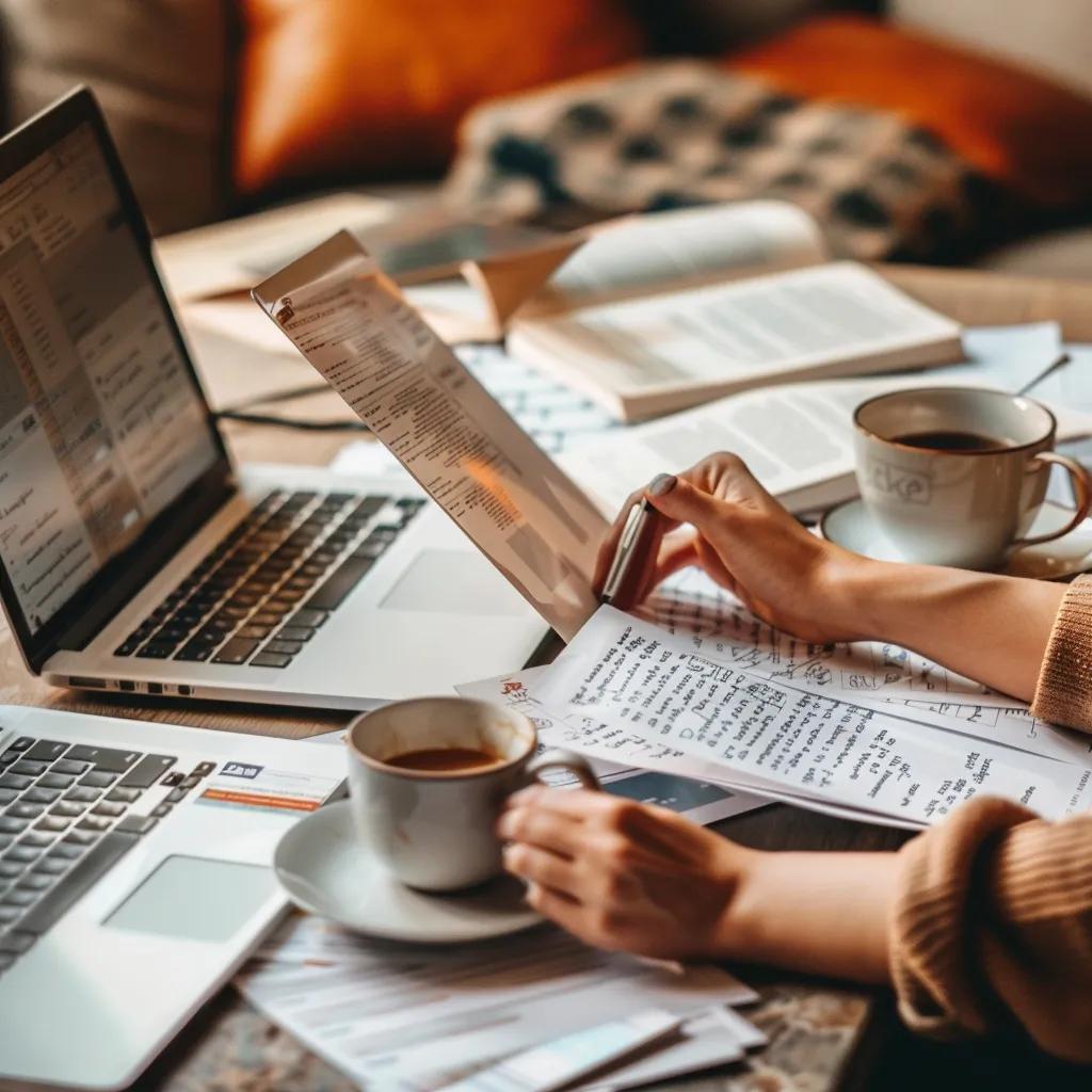Person comparing conveyancing quotes online, highlighting budget conveyancing services