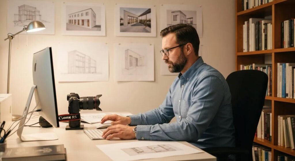 Conveyancing solicitor assisting a first-time homebuyer in a modern office