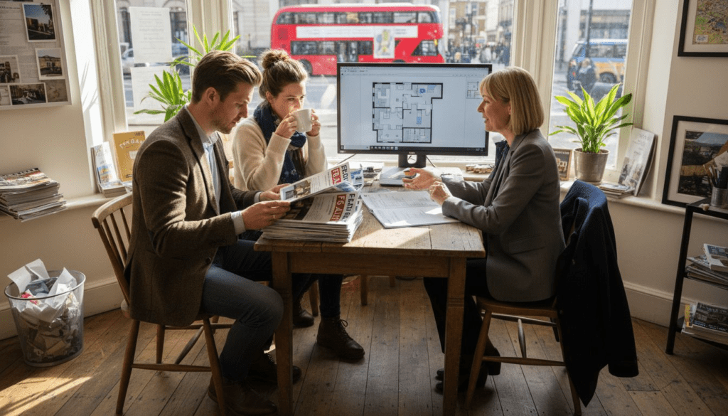 London buyers meeting with estate agent