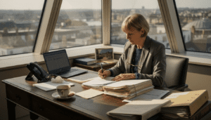 Conveyancer reviewing equity release documents